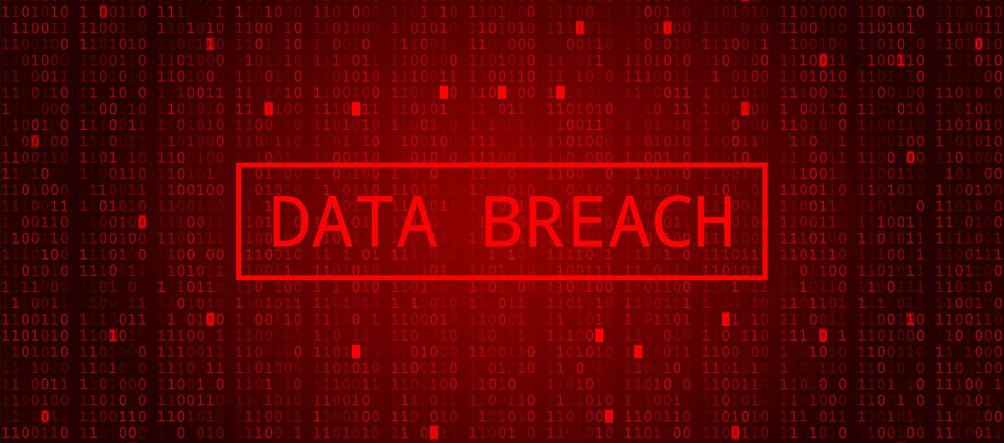 data breach text on top of binary